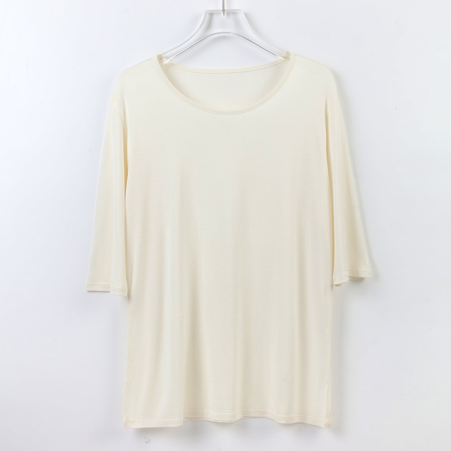 105gsm Women Knit Spun Silk T-shirt