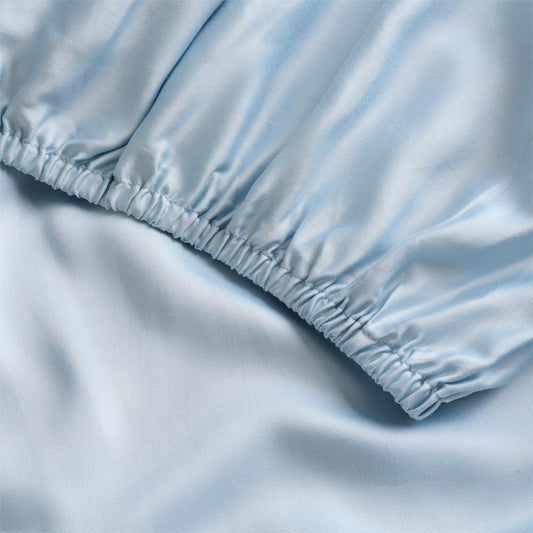 Organic Bamboo Fitted Sheet - Sky Blue