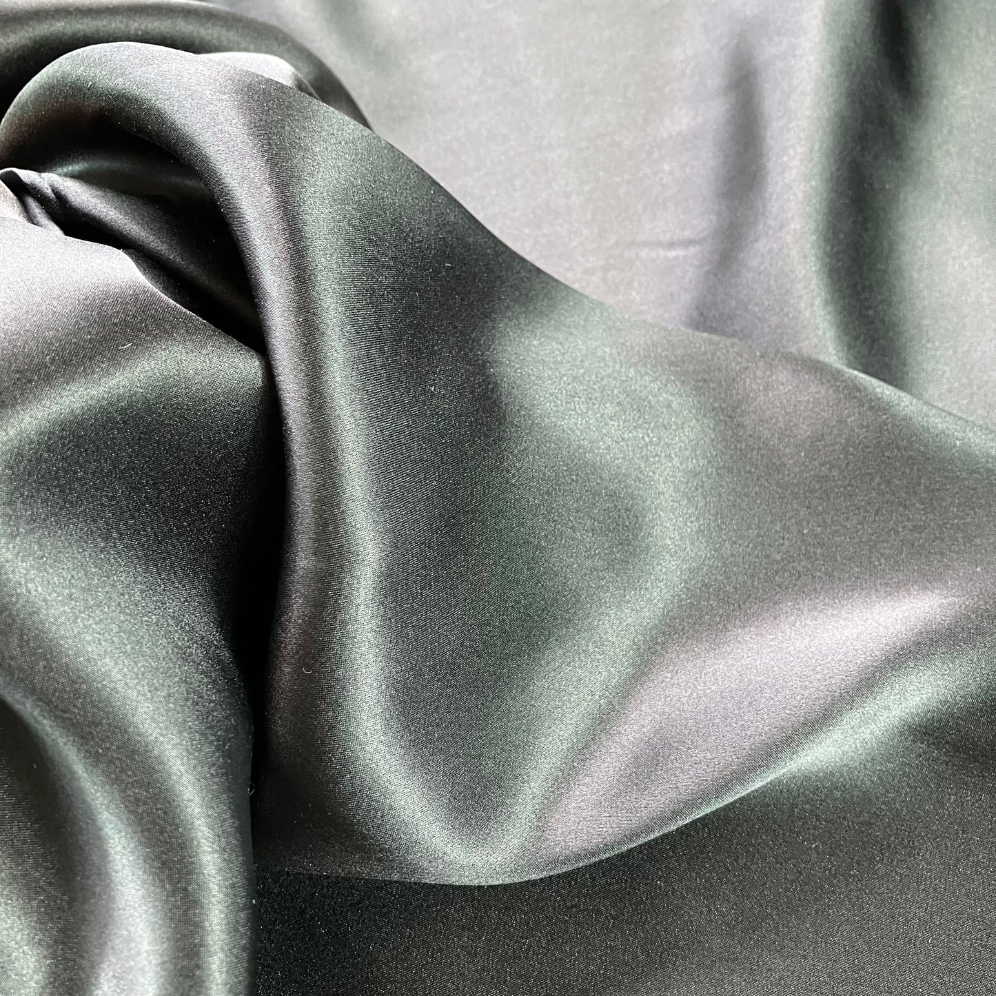 16 Momme Black Silk Satin Crepe 140cm Width