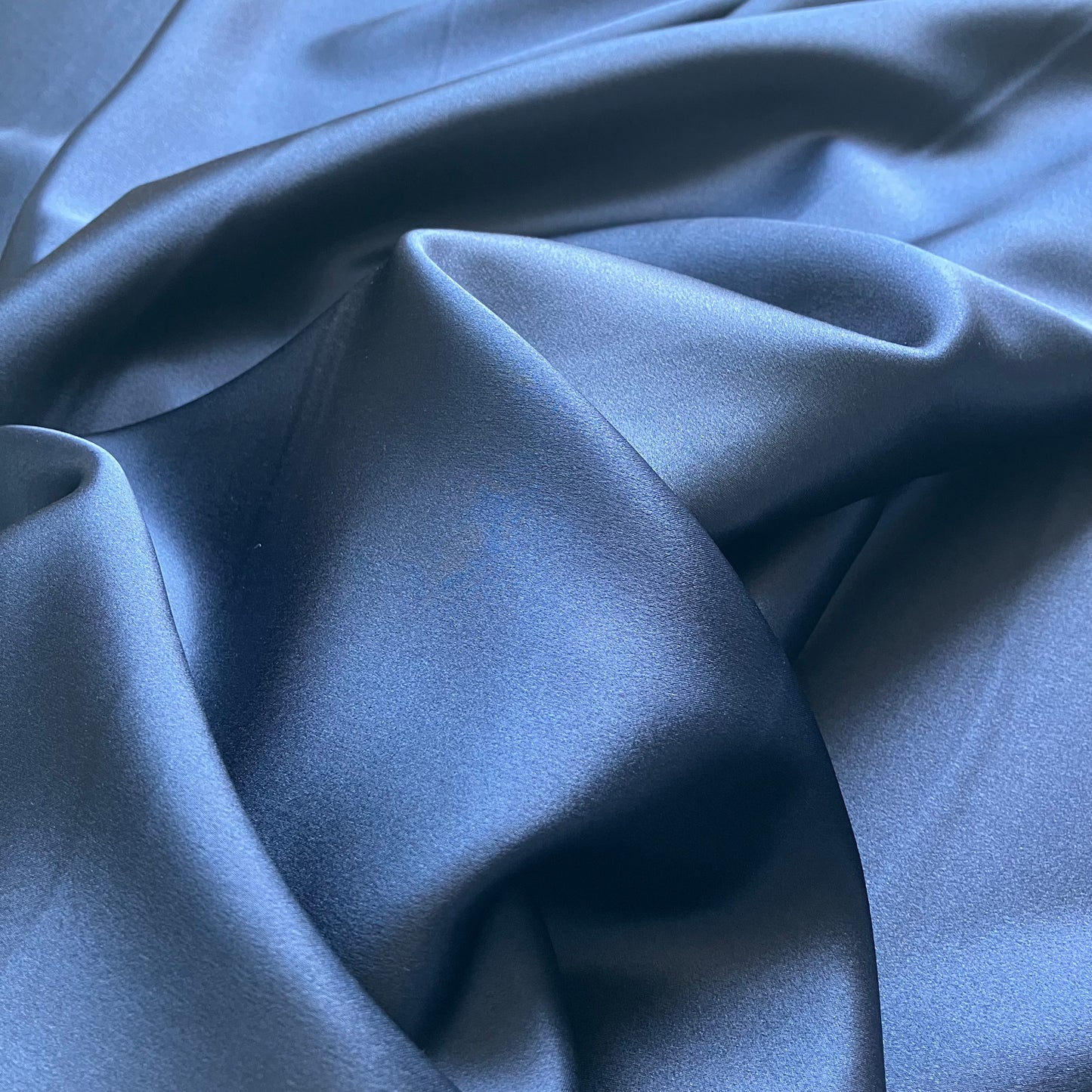 22 Momme Navy Silk Satin Crepe 114cm Width